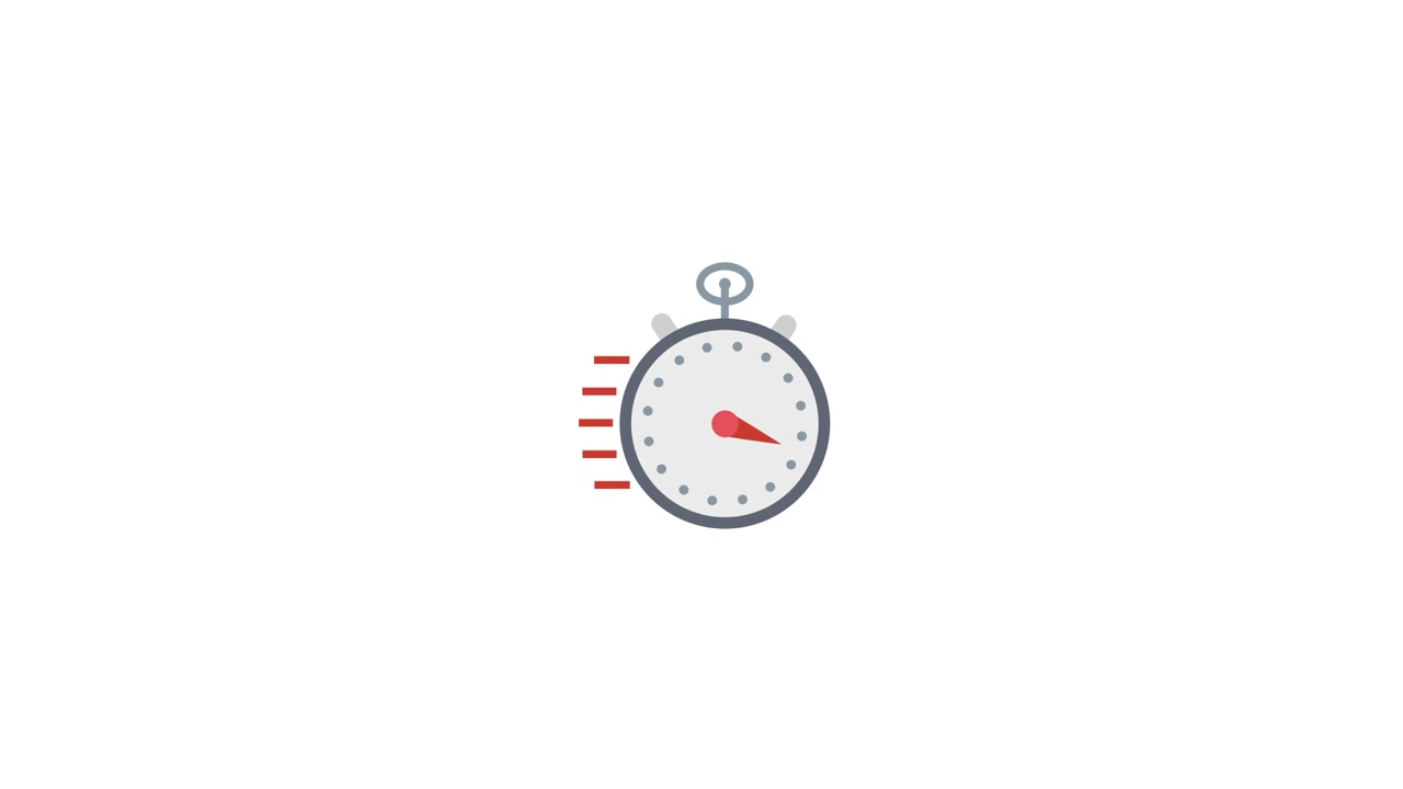 Animated Stopwatch Icon Showing Fast Time Passing