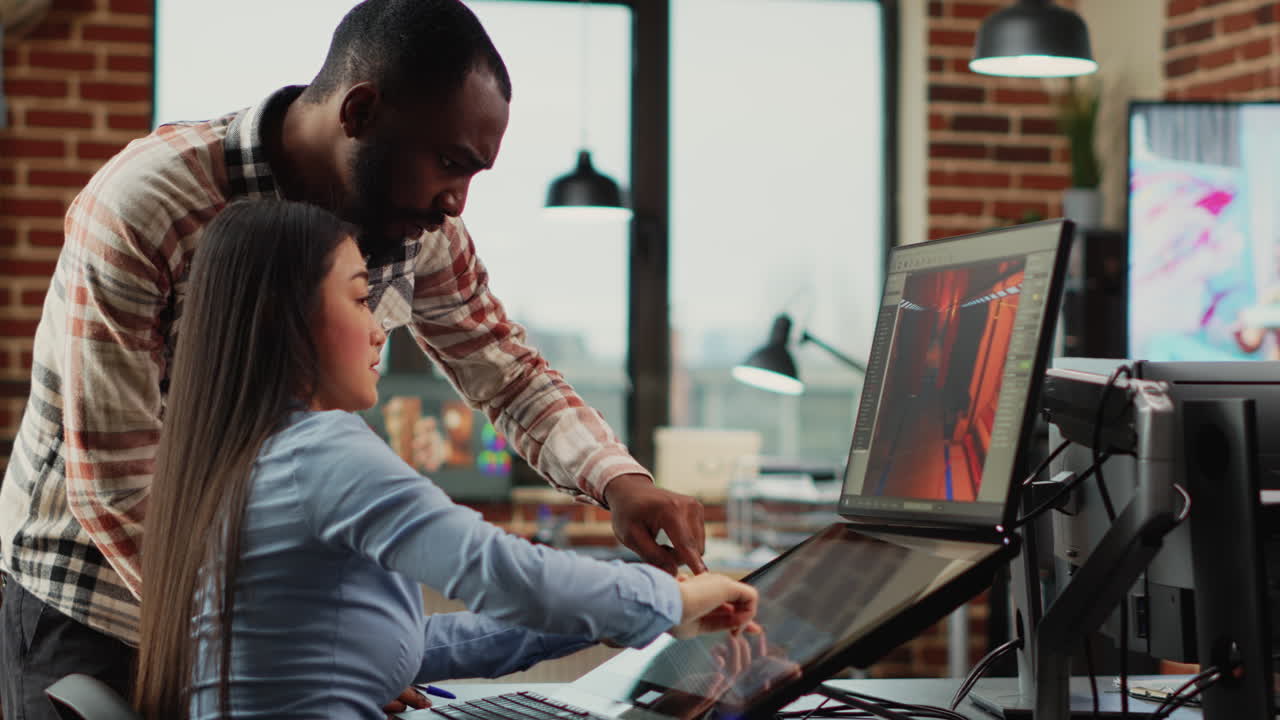 Women doing teamwork to manufacture component sketch