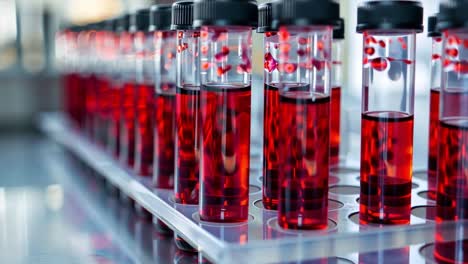 blood samples in test tubes for medical analysis