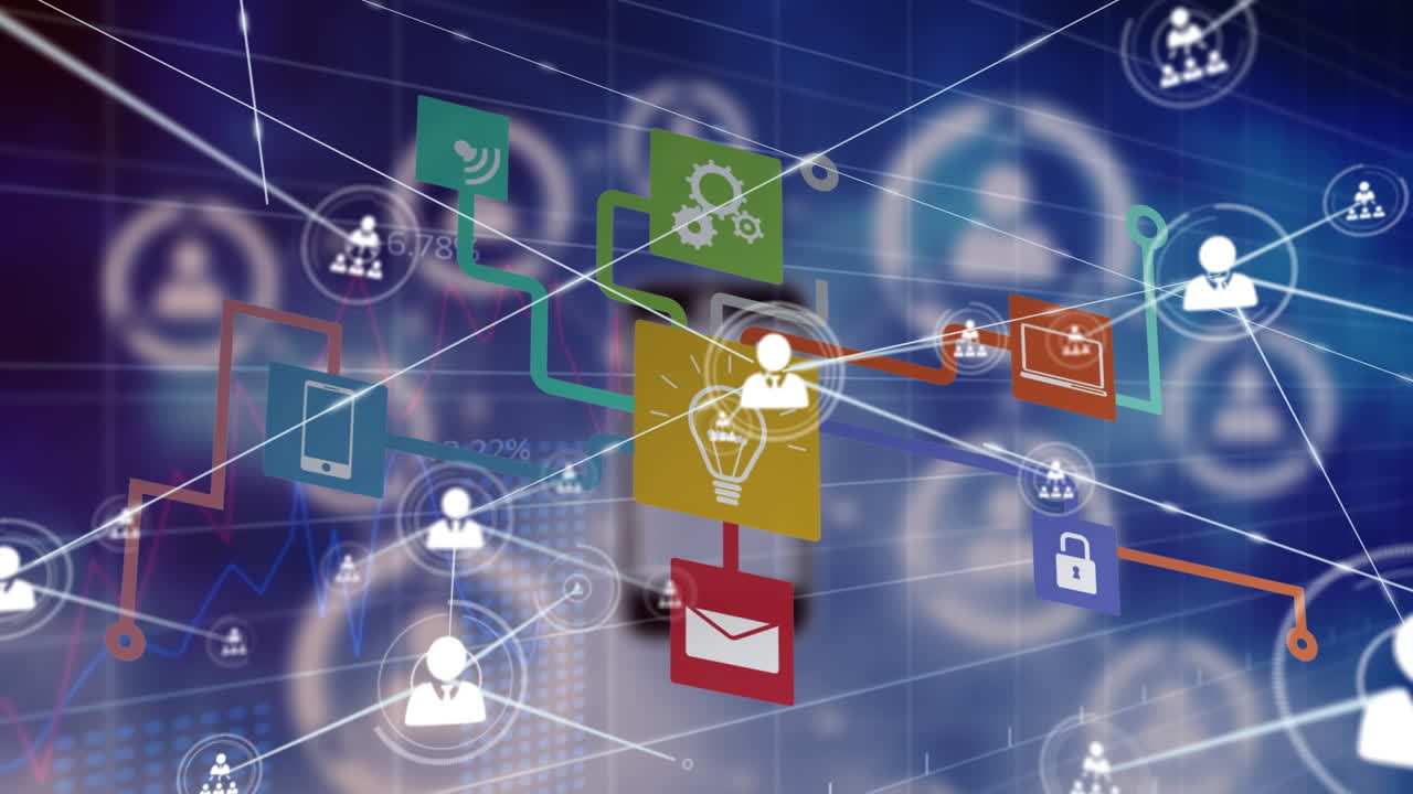 animación de la red de conexiones a través del procesamiento de datos