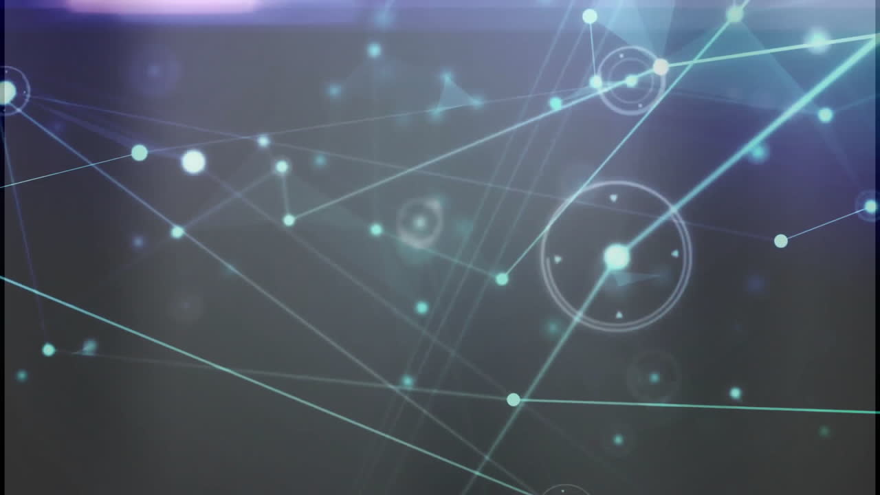 animación de la red de conexiones sobre un fondo oscuro
