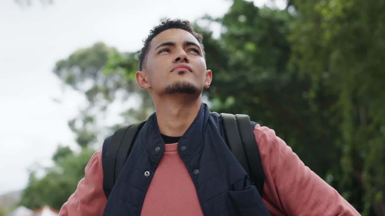 생각, 하이커 또는 남자 하이킹