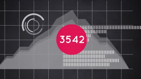 animación de números que cambian a lo largo de las estadísticas y procesamiento de datos