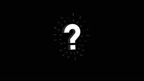 bright white question mark icon highlighted by radial lines symbolizing curiosity uncertainty
