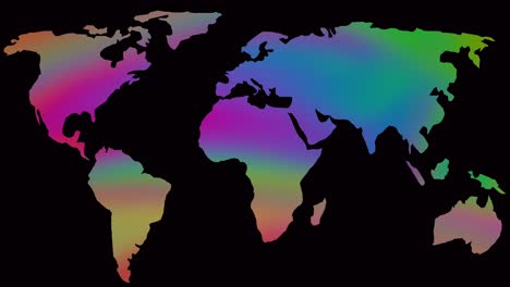 this map of the world changes colors as a background for global changes