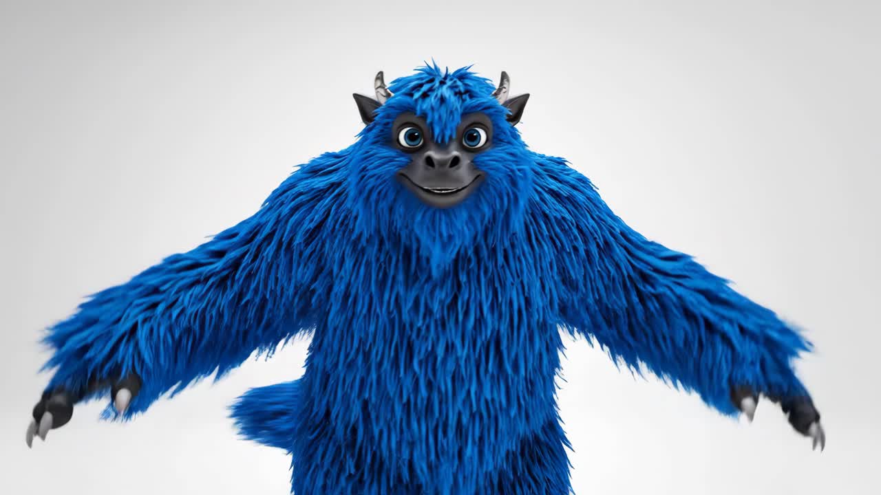 파란 털이 많은 괴물