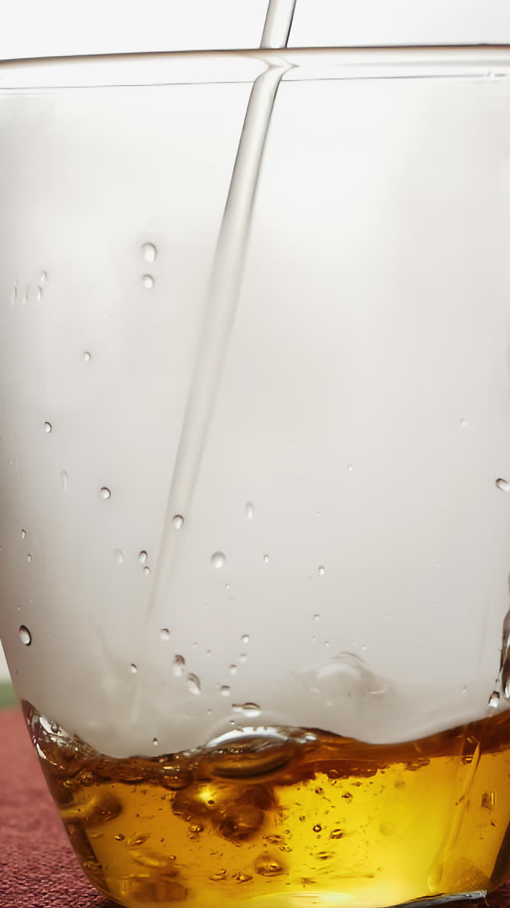vertiendo una bebida en un vaso