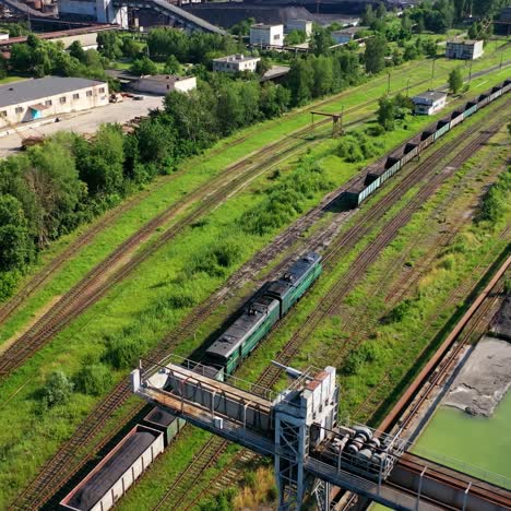 aerial view container freight train