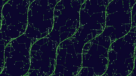 abstract network of interconnected lines and dots in circular pattern