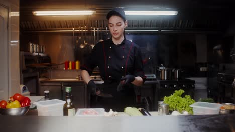 chef preparing food in a restaurant kitchen