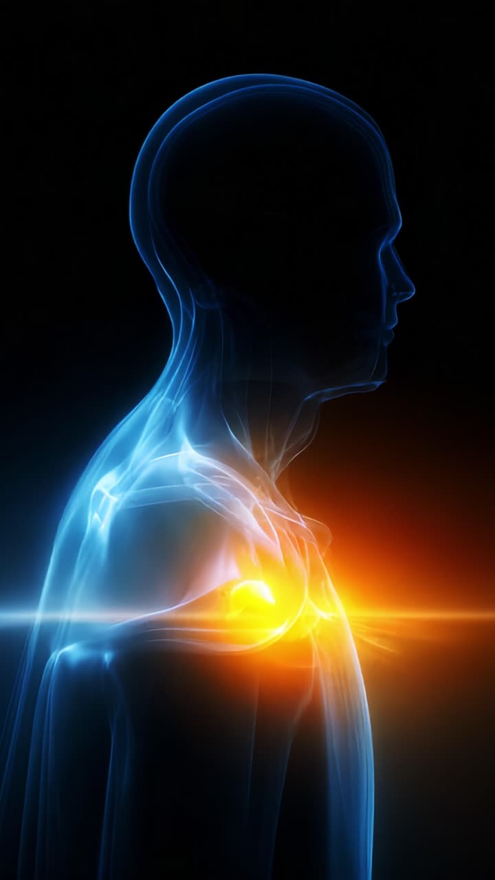 Anatomical Visualization of Human Body with Glowing Joint Highlighting ...