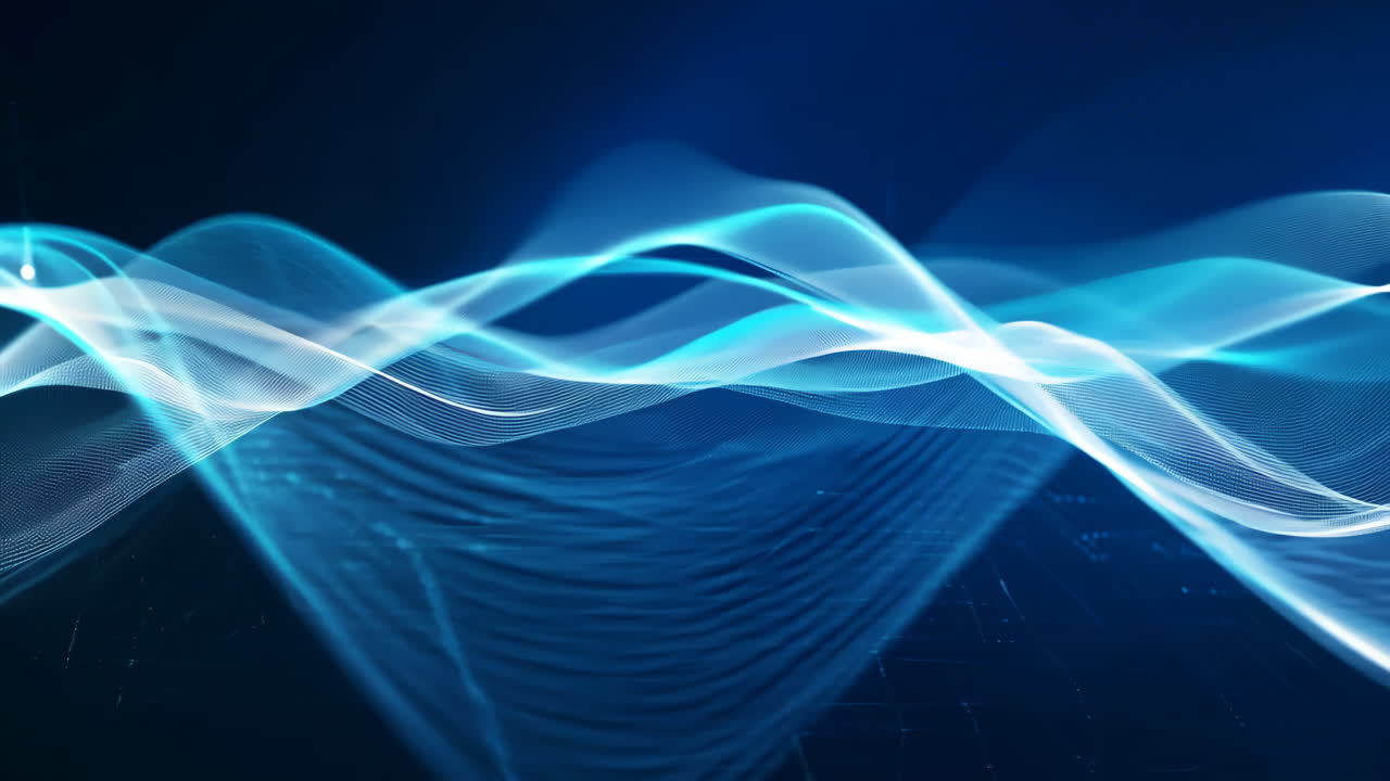 A blue wave with white lines. The blue color is very bright and the white lines are very thin