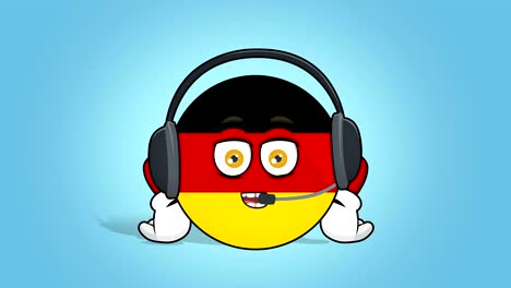 cartoon icon flag federal republic of germany call operator with face animation