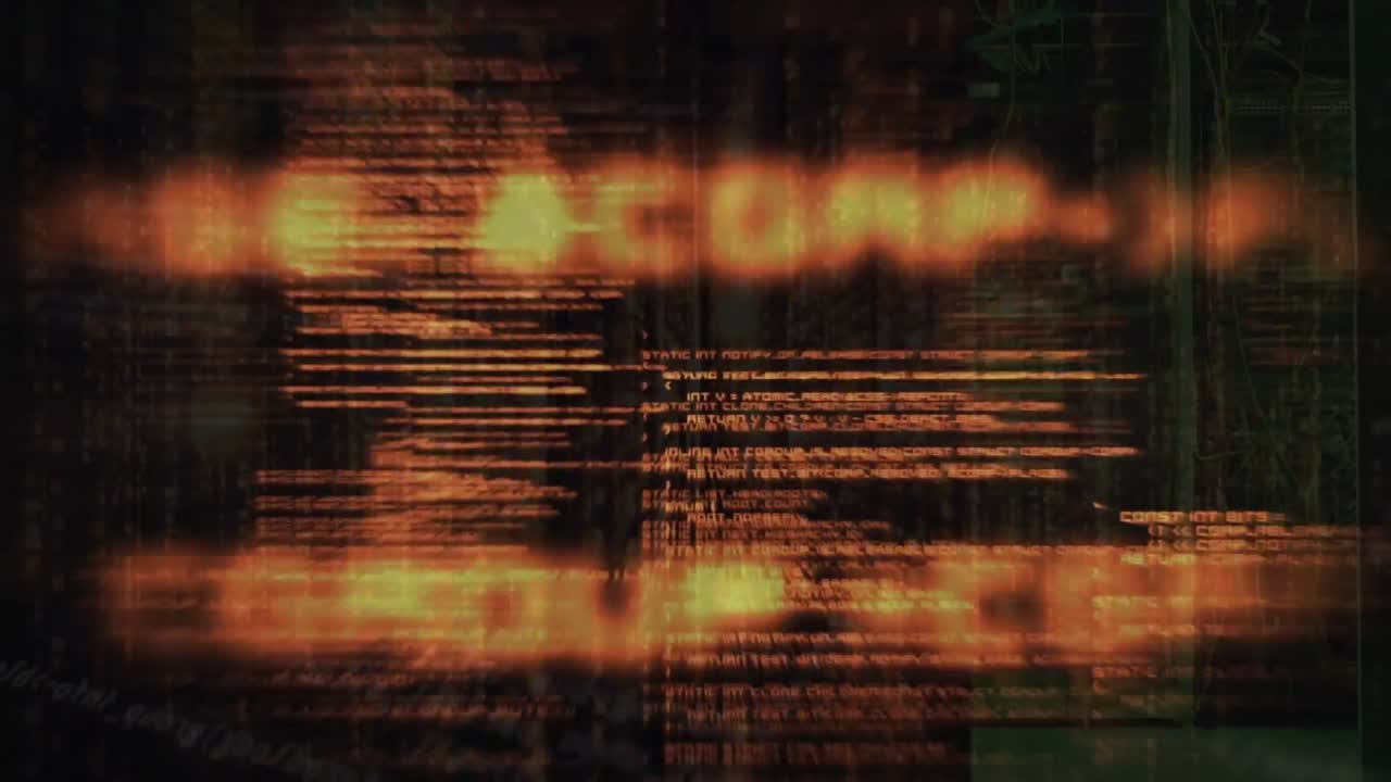 Animation af loopende computerprogrammeringssprog mod sort baggrund