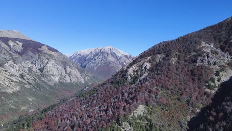 aerial visit to the valley of cerro bela vista in autumn in bariloche, patagonia