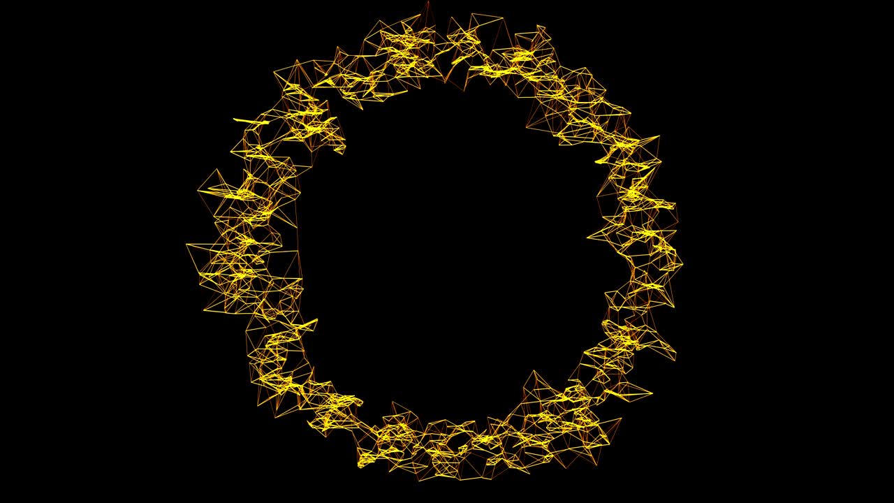 efecto de portal de brillo amarillo, animación en 3d