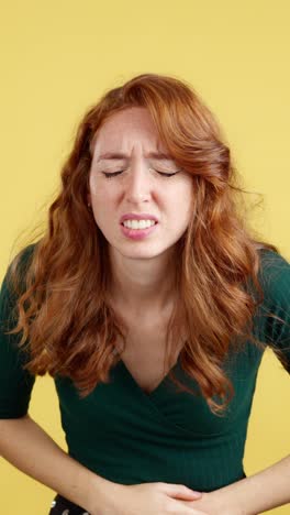 young woman suffering from various pains and discomfort