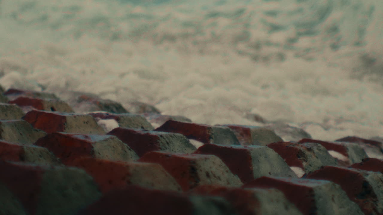 Coastal Sea Wall with Waves
