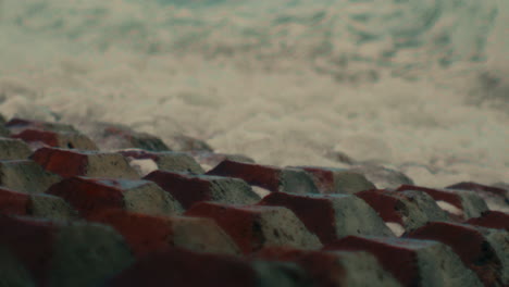 coastal sea wall with waves