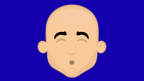 loop animation of the face of a cartoon bald man sleeping