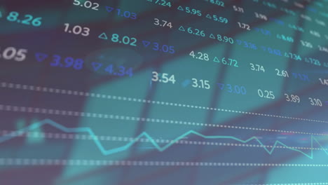 animación del mercado de valores y diagramas en fondo negro