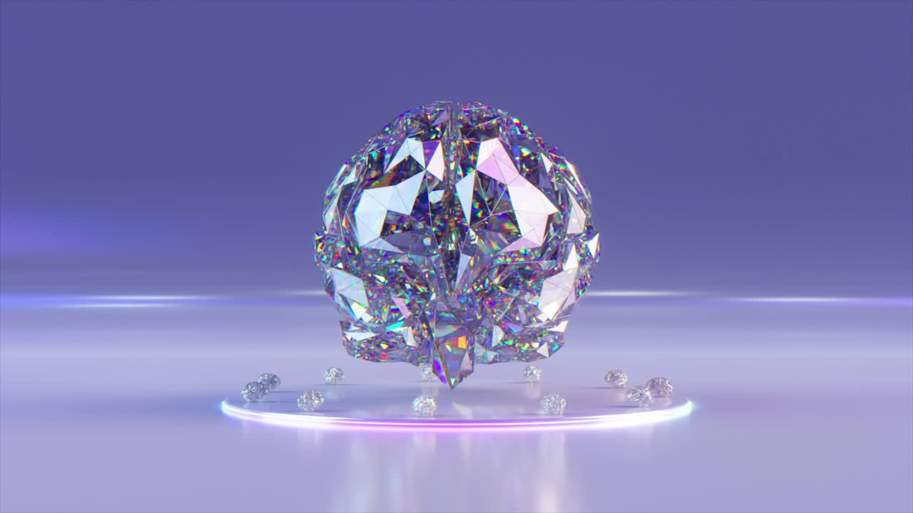 3d 렌더링 이리데센트 다이아몬드 구