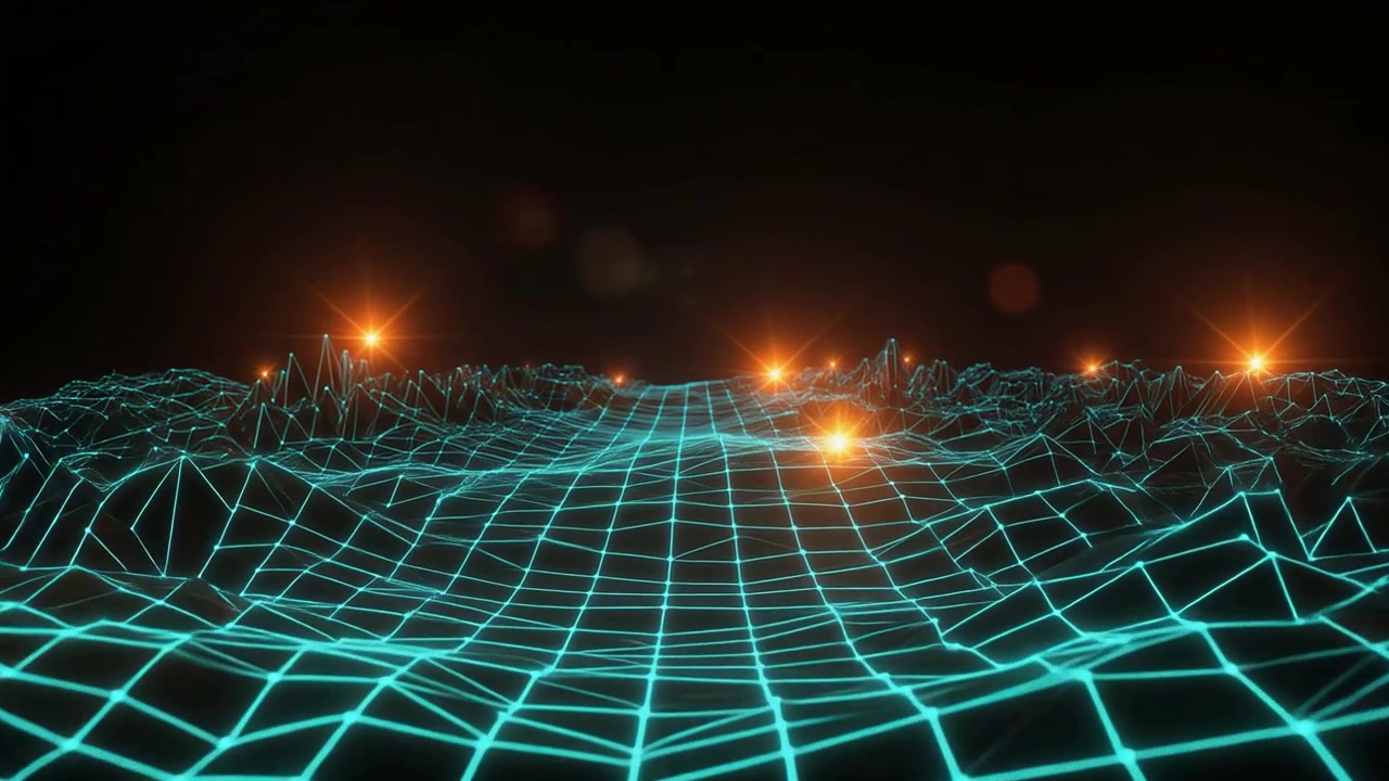 Dynamic Abstract Grid Network with Pulsating Lights