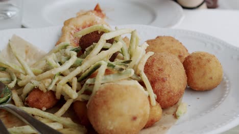 Close-up-shot-of-a-very-tasty-traditional-food-in-Capri,-in-Italy