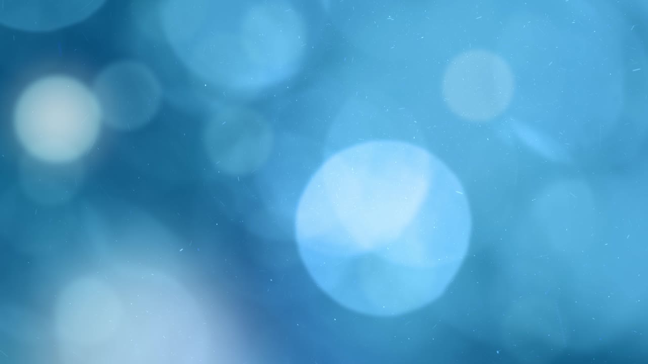 파란색 보케 빛과 먼지 효과