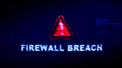 firewall breach text digital noise twitch glitch distortion effect error loop animation.