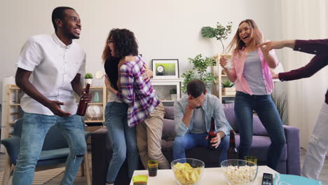 friends celebrating at home