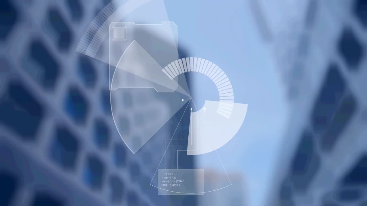 도시 금융 지구에 대한 레이더 및 다양한 데이터의 애니메이션