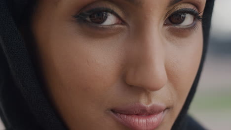 Portrait-beautiful-Indian-woman-looking-up