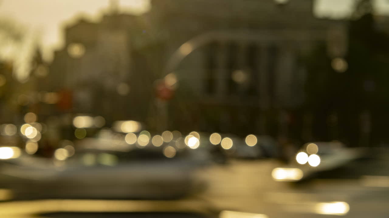 out of focus traffic scene in madrid