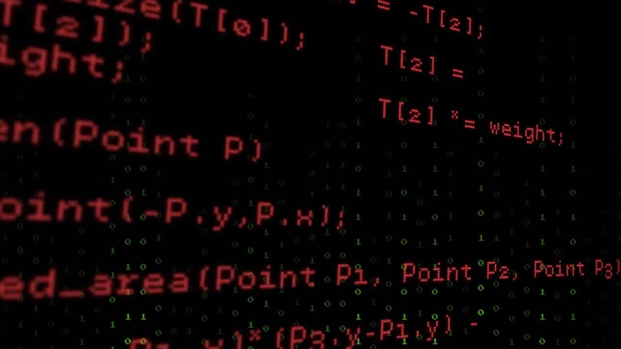 바이너리 코딩과 데이터 처리의 애니메이션