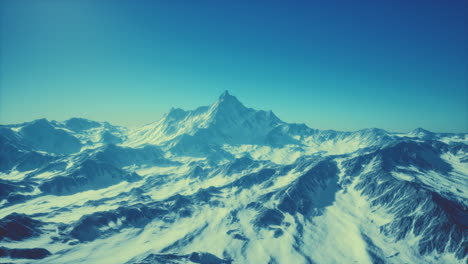 panoramic view of the ski slope with the mountains