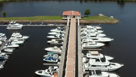 aerial of marina in myrtle beach south carolina at intracoastal waterway