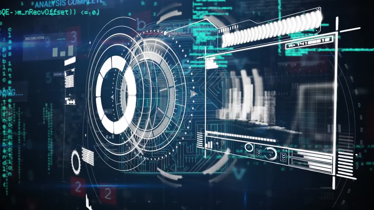 Animation of scope scanning over padlock and data processing
