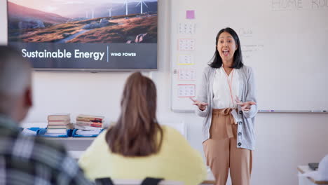 Education,-students-and-teacher-doing-presentation