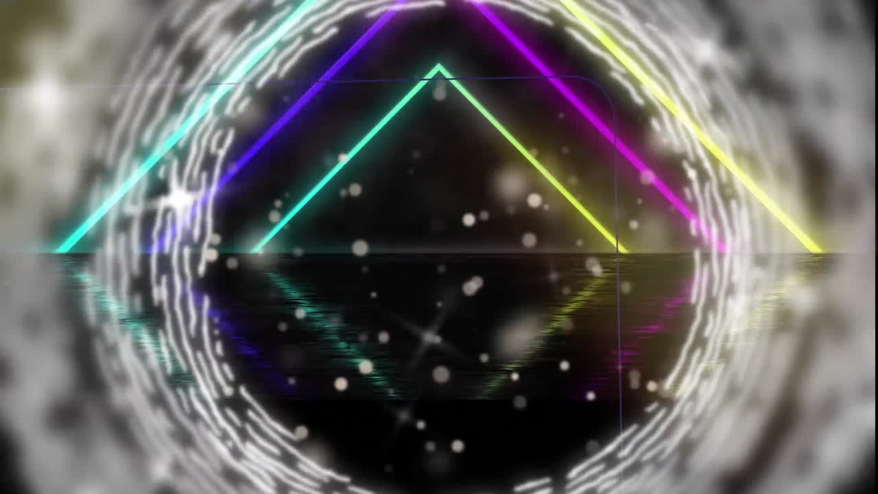 animación de formas de neón sobre un fondo negro