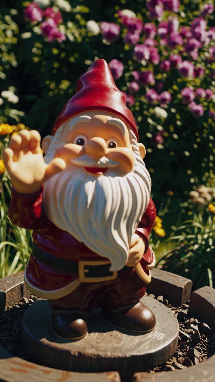 Lush garden scene captured from a low angle, showcasing vibrant flowers and trees