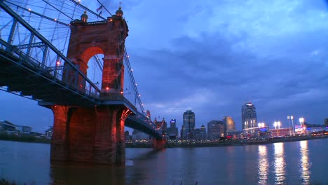 a beautiful panning night shot of cincinnati ohio