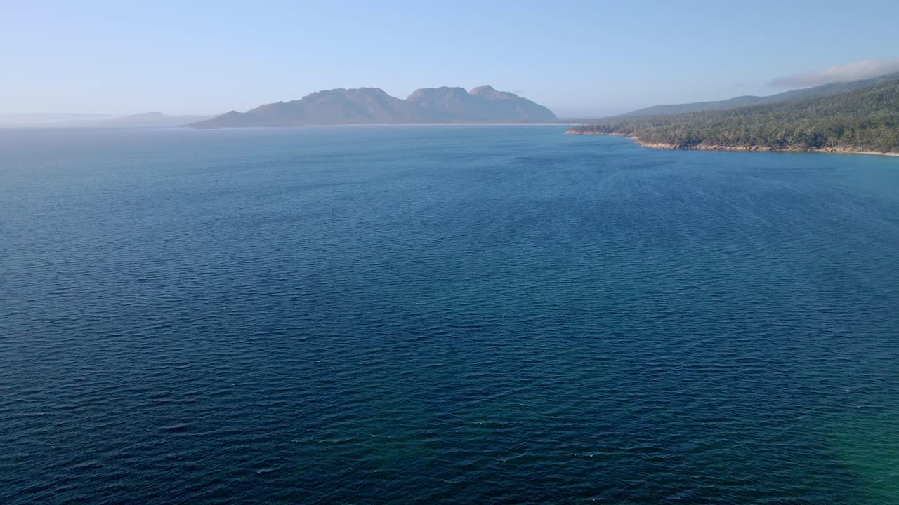 Aerial view of Freycinet National Park on the island of Tasmania, Australia