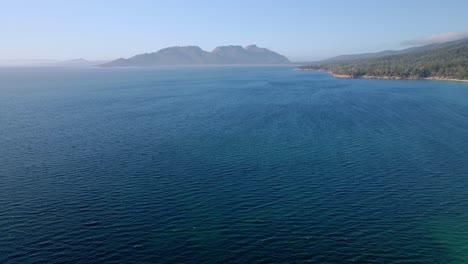 aerial view of freycinet national park on the island of tasmania, australia