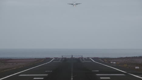 arrival of the airplane jet landing