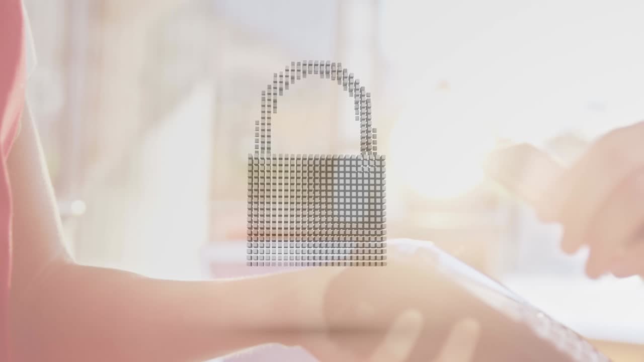 결제 터미널을 사용하는 사람들에 대한 네트워크 보안  ⁇ 락의 애니메이션