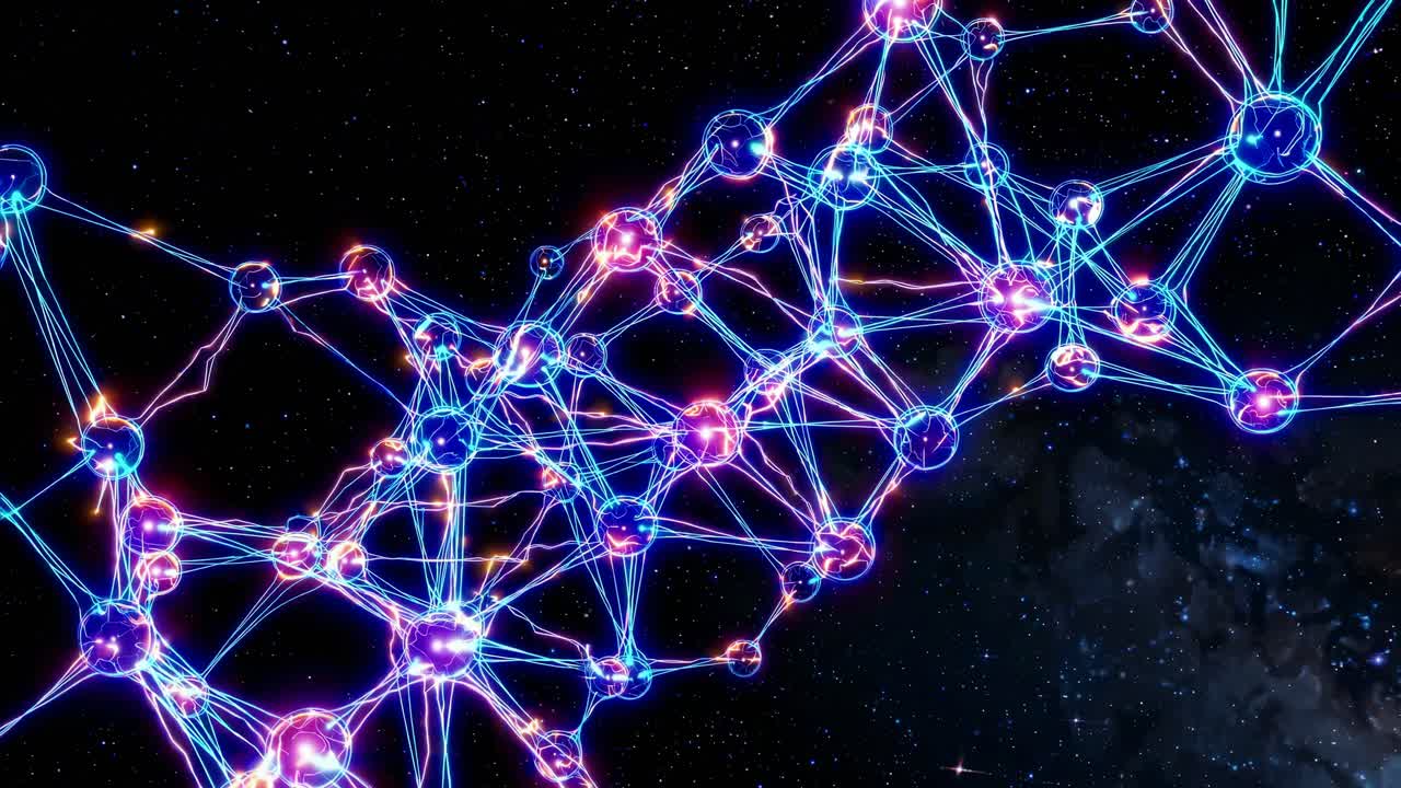 Abstract Network of Glowing Atoms in Space