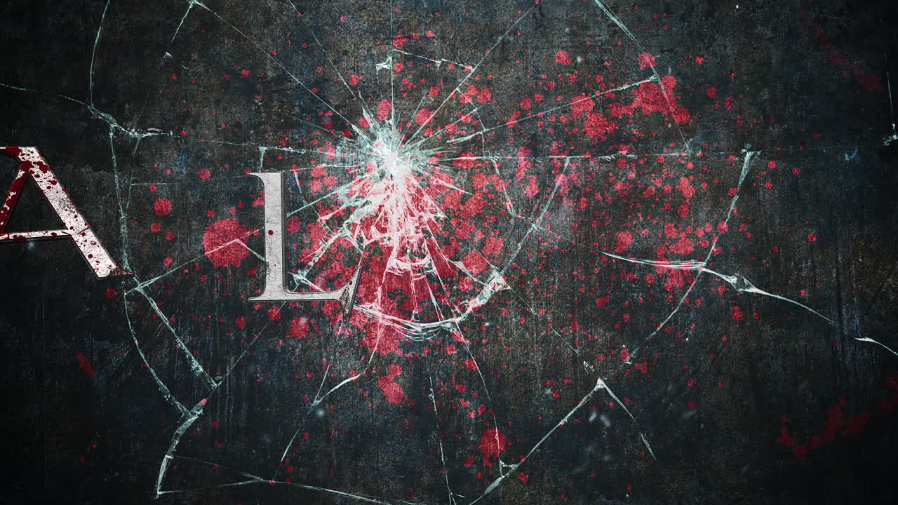 halloween sobre fondo de terror místico con sangre oscura y espejo roto