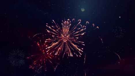 spectacular multi color firework display in the night sky loop animation background birthday