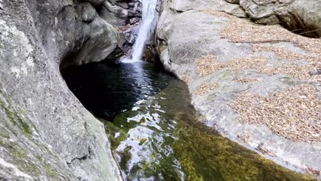 Mitchell-Fällt-Auf-Der-Nordseite-Des-Mount-Mitchell-Pan-Hinunter-Zu-Einem-Wasserbecken